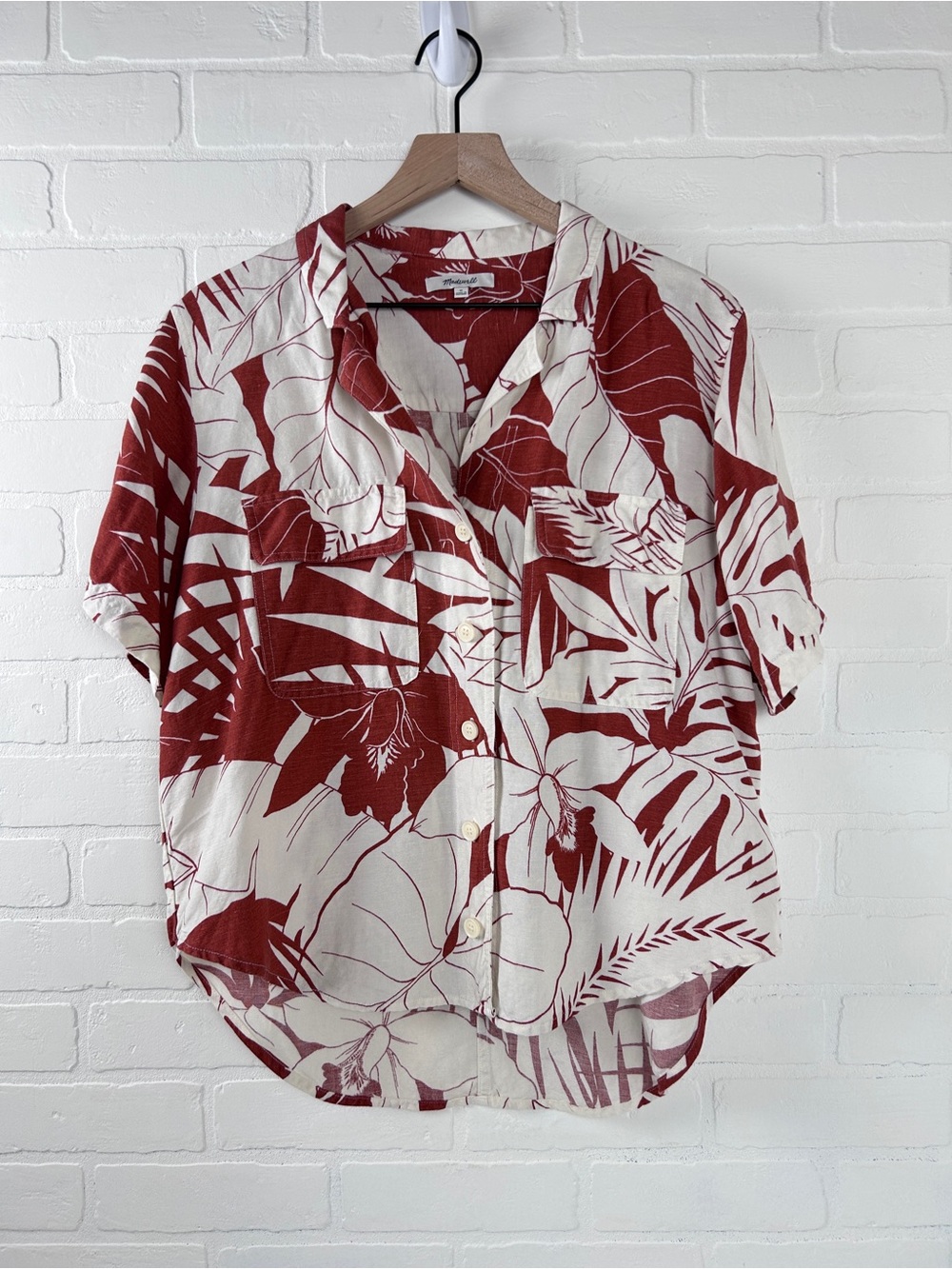 Madewell Short-Sleeve Button Front Shirt - Tropical Vaction Print